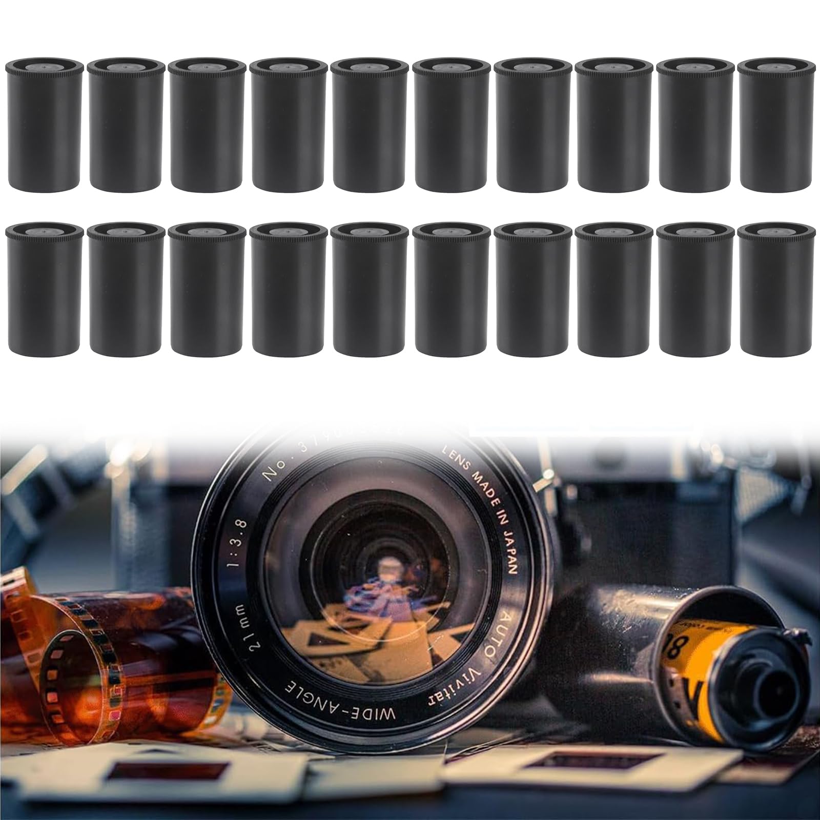 Boîtes de Film,20pcs Boîtes de Film avec Couvercles,Boîtes Plastique Noir Miniatures avec Couvercles,Boîtes à Pellicules,Boîtes Étanches,Boîtes Pellicule Photo Rangement,pour Activités Scientifiques