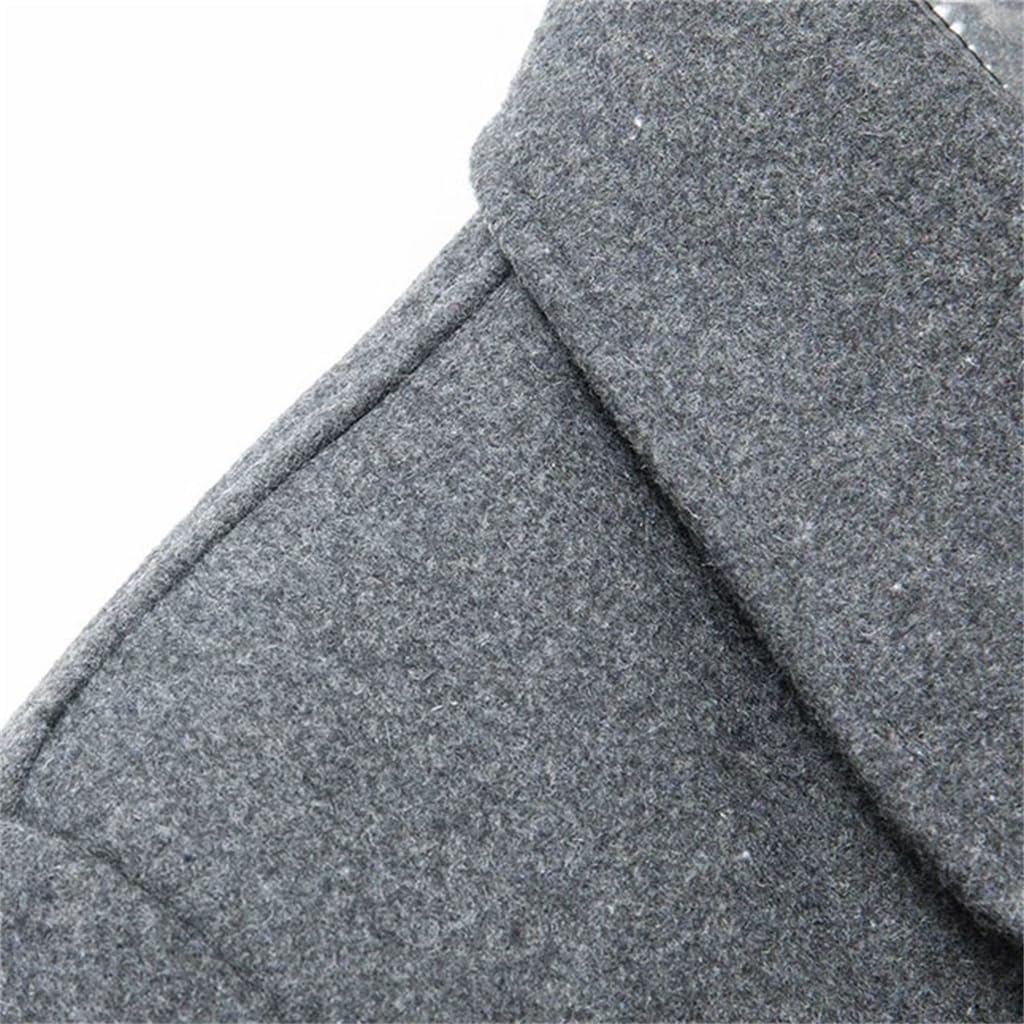Mens Thickened Lined Blended Winter Thin Tweed Men's Coat(2XL)