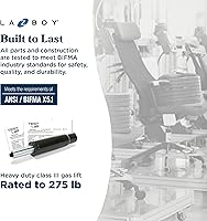 Vista 13 de LaZBoy Sutherland CHR10048A - Silla giratoria ergonómica de piel sintética para computadora y escritorio, color negro