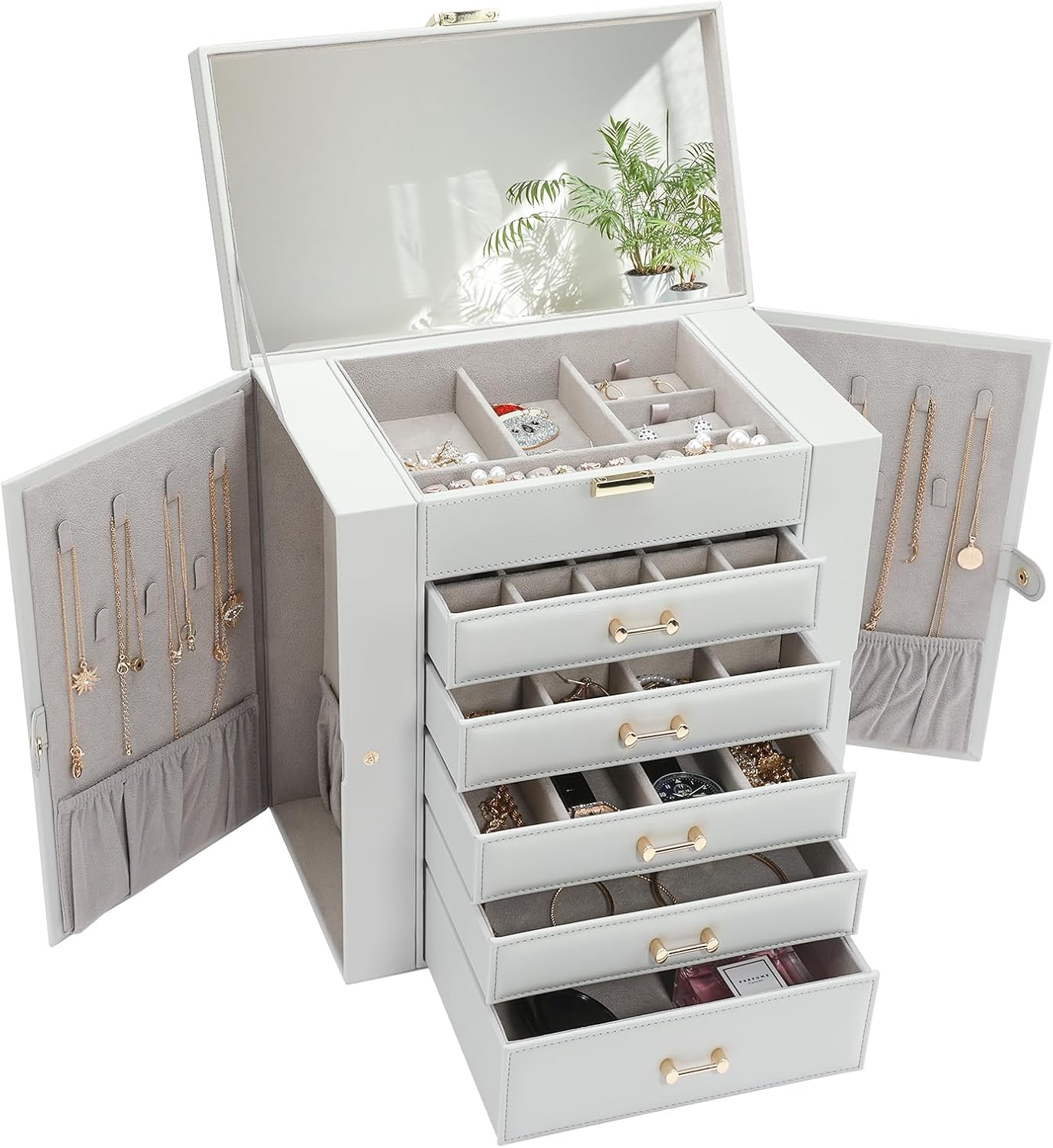 VLAFUYLIFE Large Jewelry Box,Jewelry Organizer Box with 5