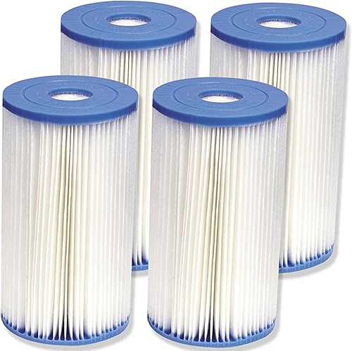 Intex 29005E Type B Pool Filter Cartridge Filter Pumps  Easy-to-Clean  Dacron Paper  Efficient Filtration  4 Pack