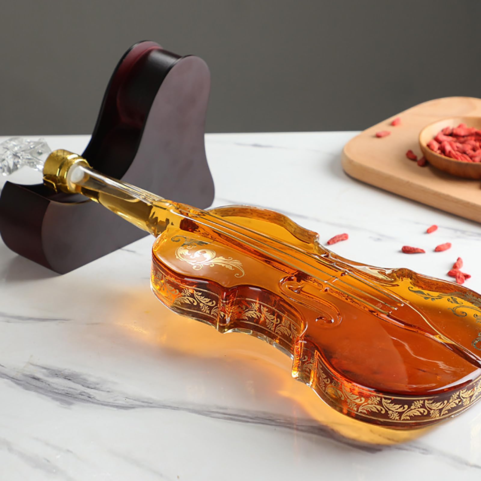 Carafe à Whisky En Forme De Guitare - 1000 Ml Avec 2 Verres, Design Luxe, Cadeau Original