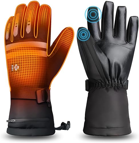 Miniatura 1 de EEIEER - Guantes térmicos para hombres y mujeres, guantes térmicos de invierno recargables con batería incluida para deportes de invierno
