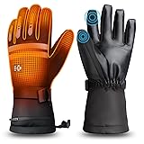 Guantes Calefactables para Hombres Mujeres, EEIEER Guantes Calefactables Recargables Guante de Calentamiento Eléctrico Guantes Moto Invierno para Esquí Motociclismo Pesca Senderismo Caza