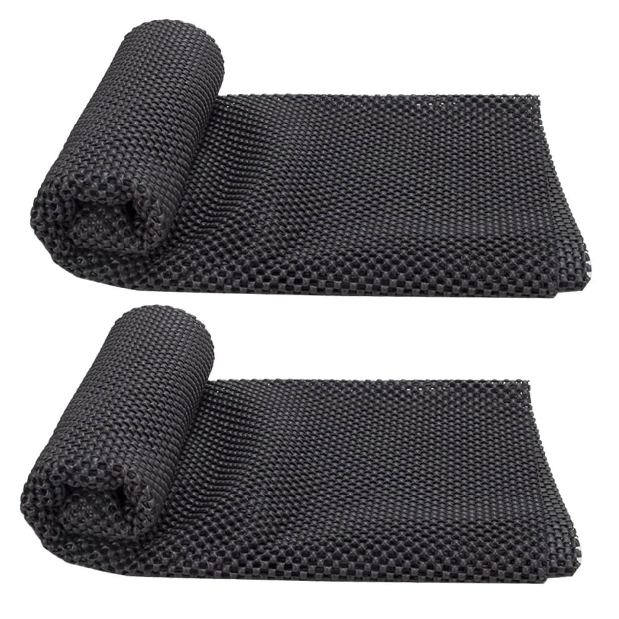 Tapis Antidérapant Voiture PVC Noir 2 Pièces, Coupe Facile