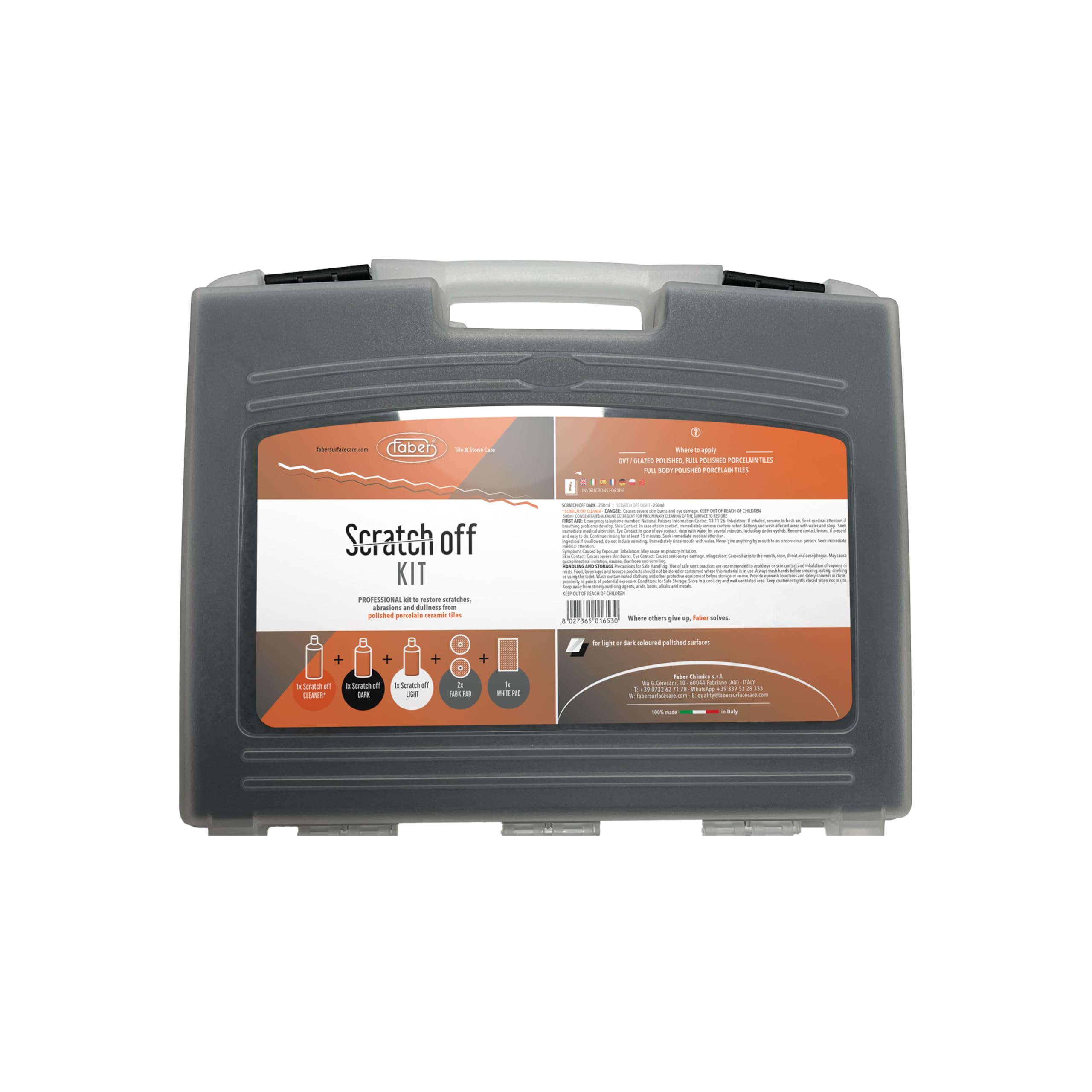 FABER Professional: Kit de eliminación de arañazos para azulejos de cerámica de porcelana pulida