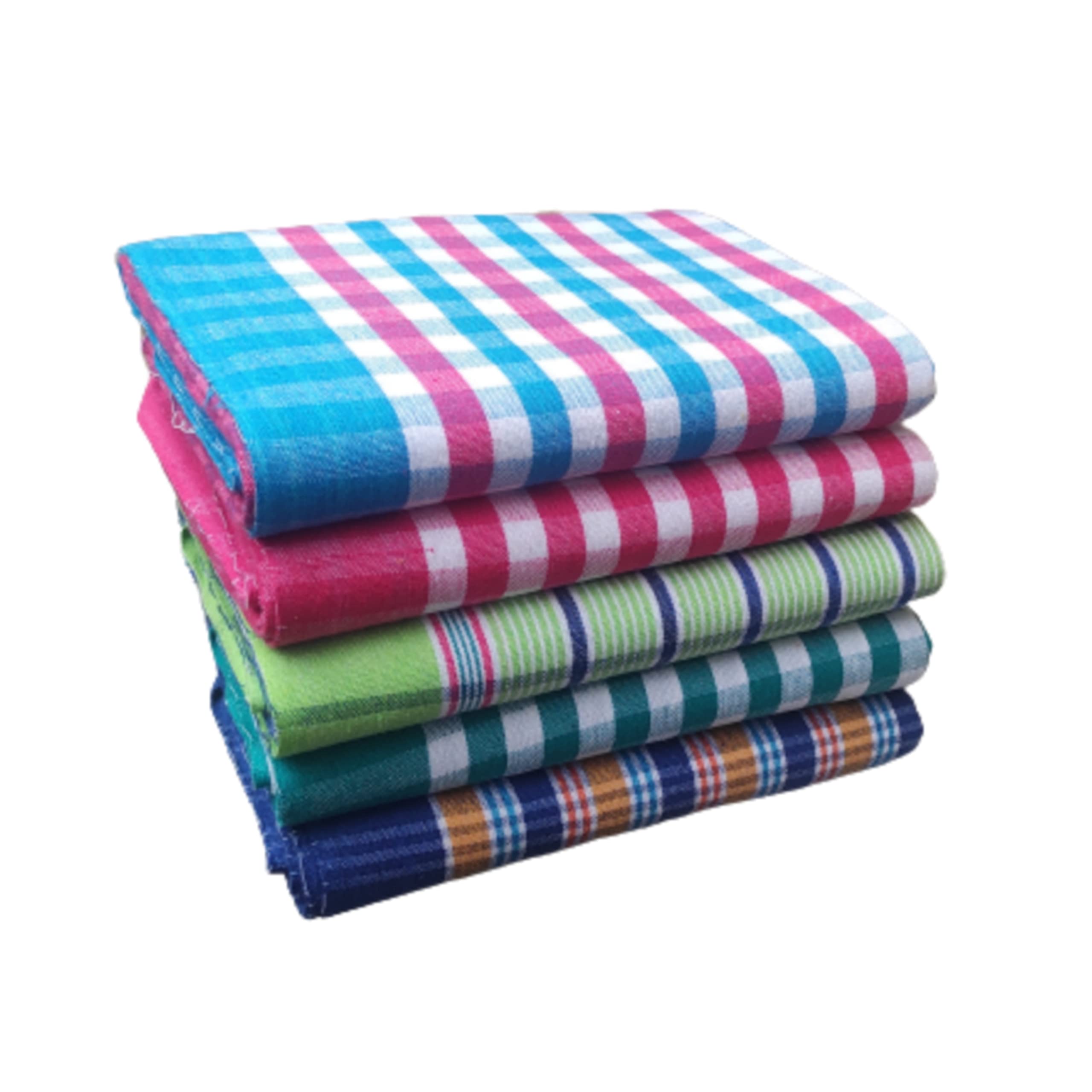 KNSS Handloom 100% Pure Cotton Towels XXXL Size 36/72Inch(90/180cm) 3/6feet Heavy Quality(Pack of 4) Multi Colour
