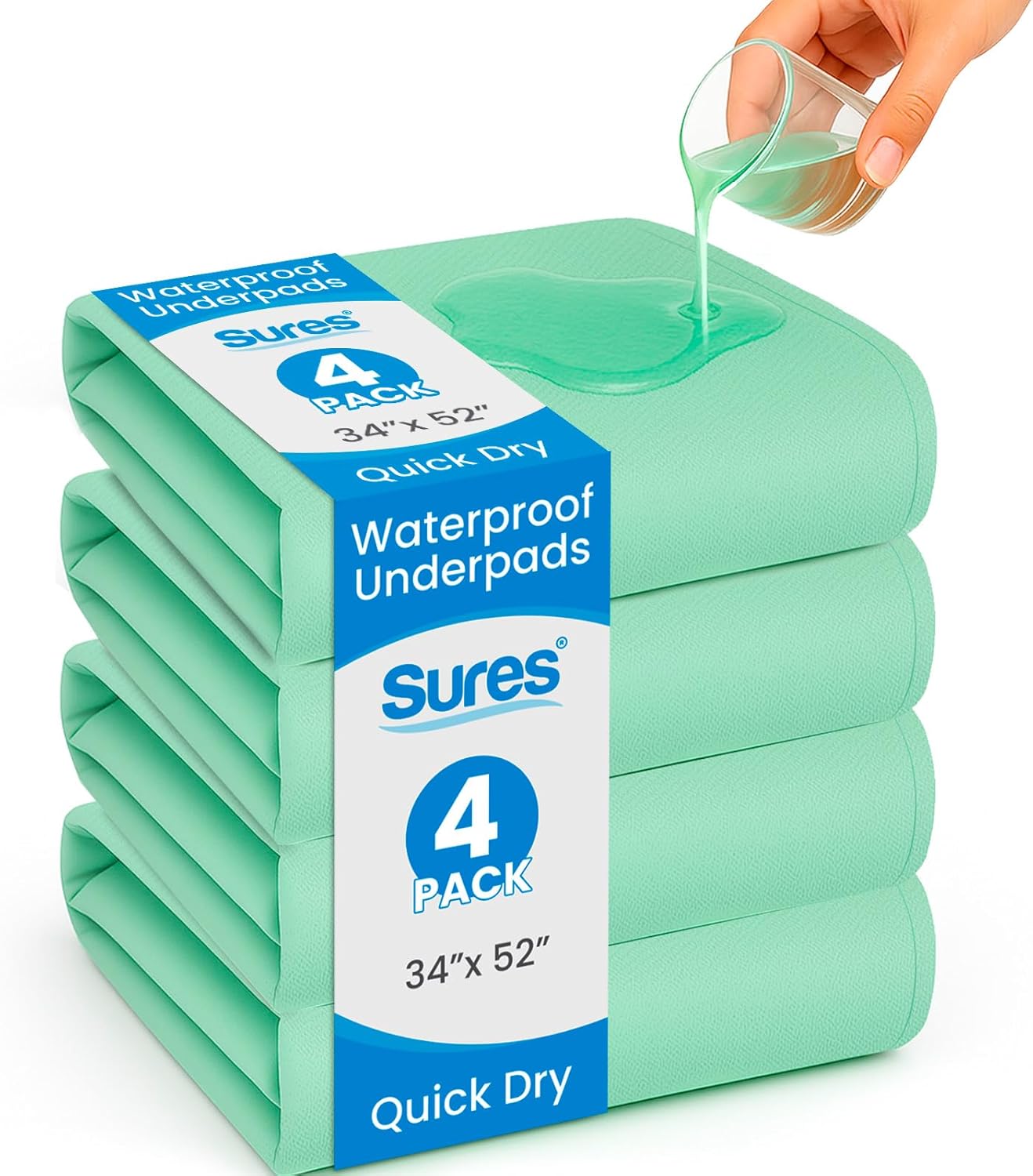 Vive – Protector de colchón para incontinencia urinaria, lavable, nocturno, resistente, impermeable, reutilizable, para mantener la cama seca,