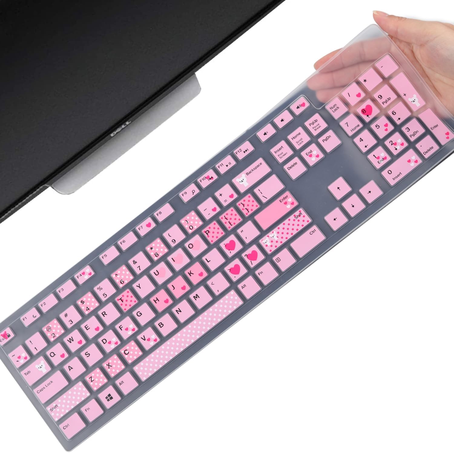 MUBUY-GOL Keyboard Cover Skin Fit Dell KM636 Wireless Keyboard/Dell KB216 Wired Keyboard/Dell Optiplex 5250 3050 3240 5460 7450 7050/Dell Inspiron AIO 3475/3670/3477 All-in one Desktop-Lovly