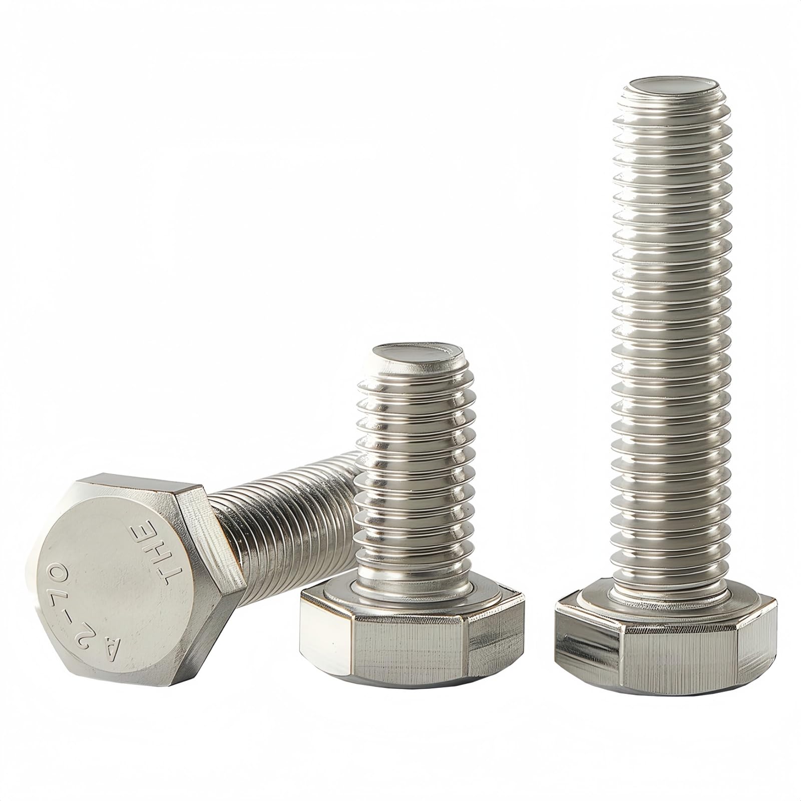 YIIFLY M10x1.5 bolt,M10 x 30mm Hex Head Screw Bolt, 304 Stainless Steel(A2-70), Bright Finish, Fully Threaded, Hexagon Head Bolts, Quantity 10