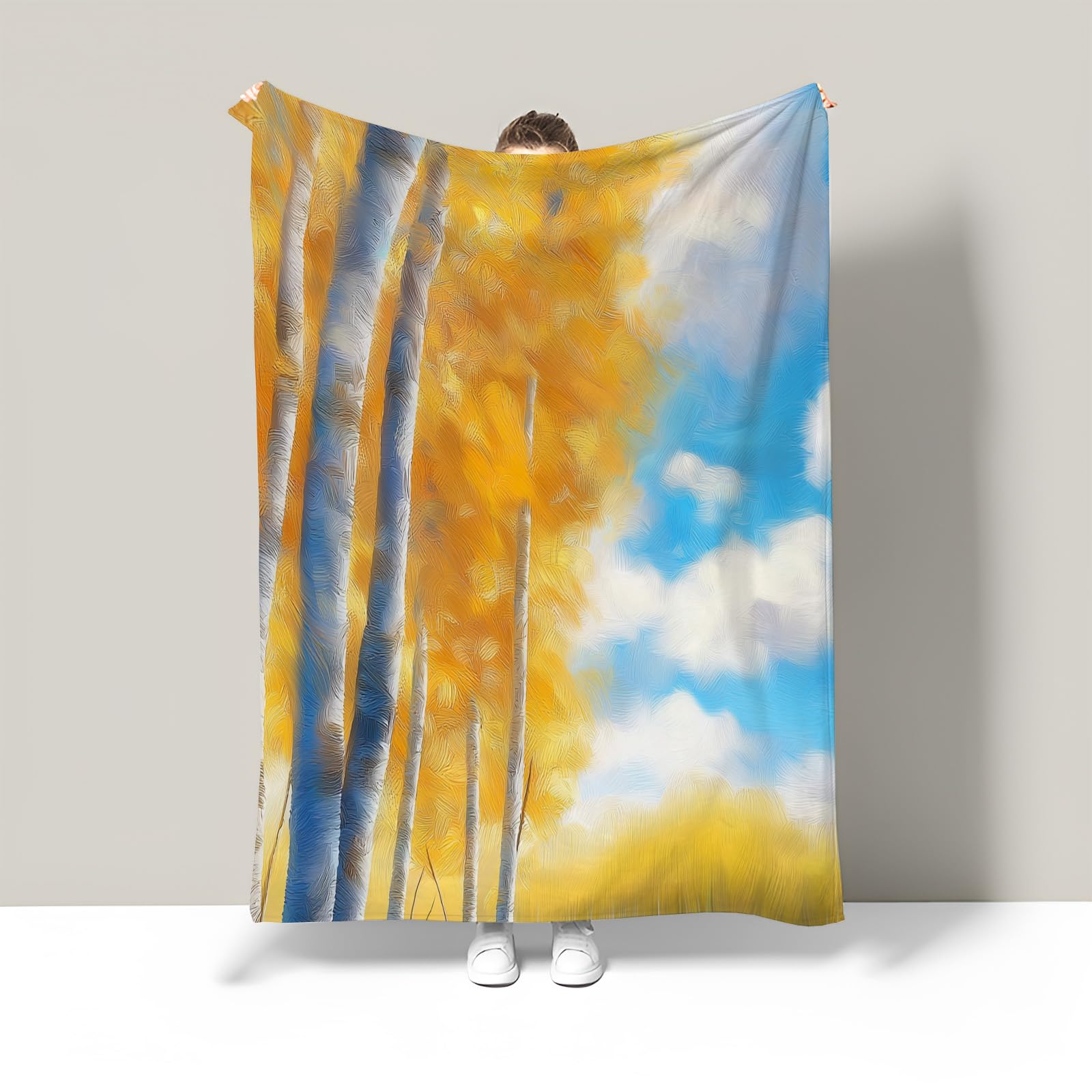 Couverture 3D Forêt Verte en flanelle douce et chaude de 150x200cm pour lit et canapé
