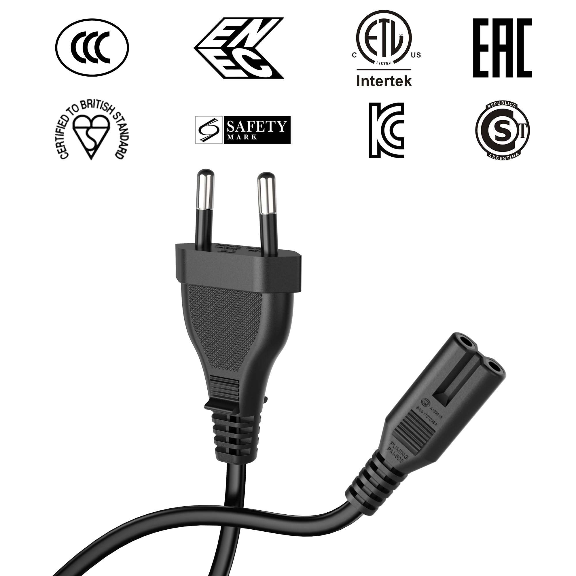 2-biegunowy kabel zasilający do JBL Partybox 110 310 710 Speaker, uniwersalny mały kabel do urządzeń TV PS3, PS4, PS5, One S/X, AC Power Cord, kabel zasilający, kompatybilny z bezprzewodowymi
