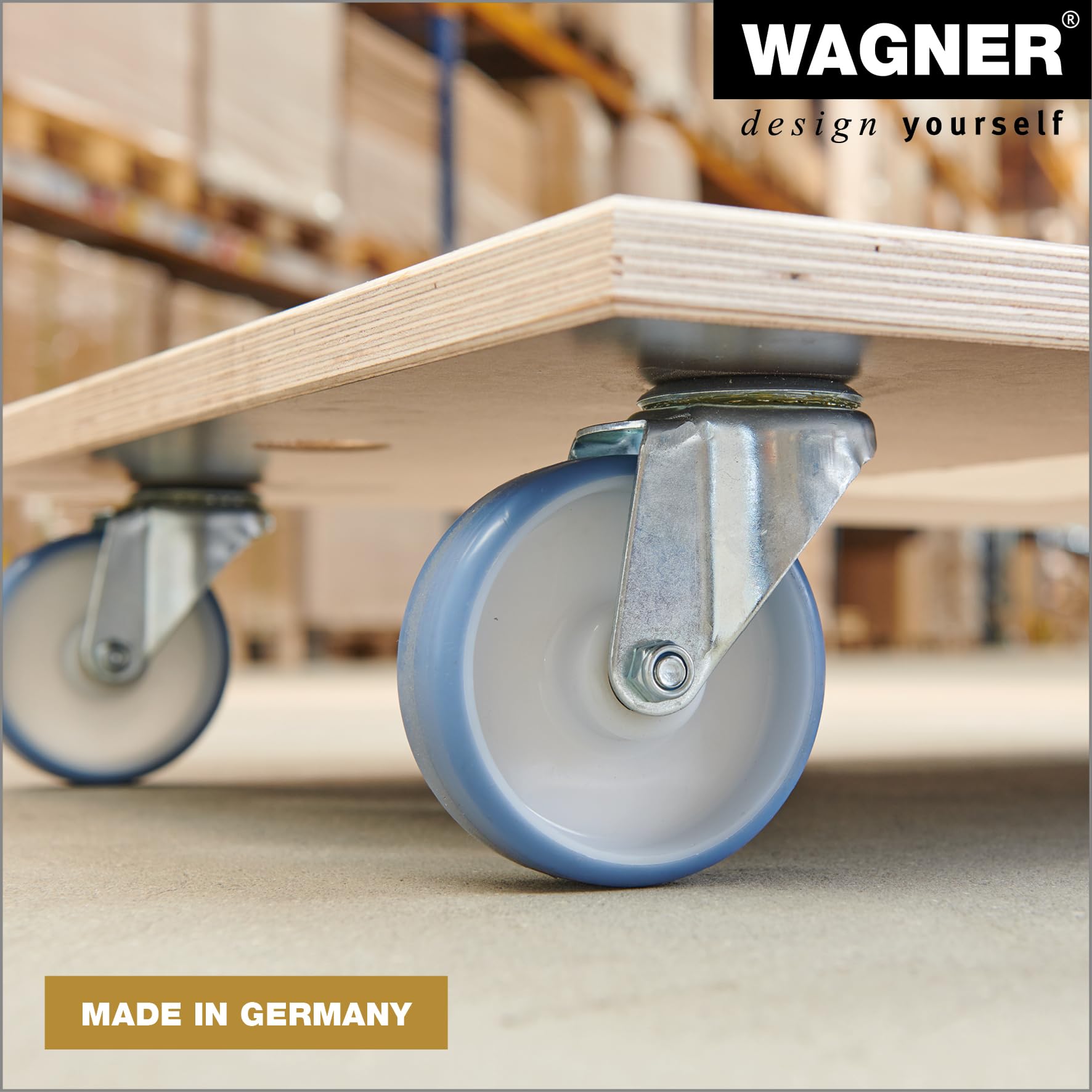 WAGNER Carrello da trasporto MM 1147 I 78 x 59 cm - per carichi pesanti e mobili I portata 500 kg I foro di sollevamento I superficie antiscivolo I certificato FSC® - 20114701