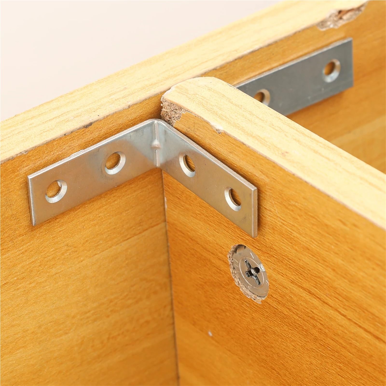 Escuadras Metalicas Herraje de unión soporte acero inoxidable universal for puertas estantes madera muebles 90 grados(10pcs-50mm)