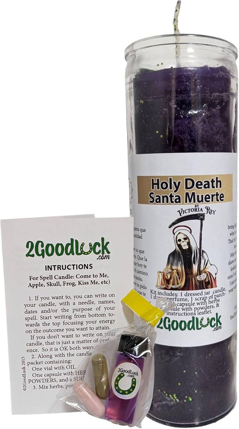 Holy Death Dressed Candle Kit - Veladora Kit Santa Muerte