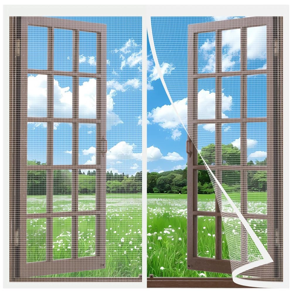 Pollenschutzgitter für Fenster,235x245cm net wiederverwendbares Insektenschutzgitter für Allergiker mit Seitlichen Aufbewahrungsstreifen für Küche Wohnzimmer Weiß