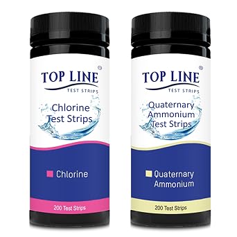 Chlorine & Quaternary Sanitizer Test Strips 200 Strips Each for Food Service, Restaurants, Daycare Centers