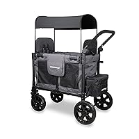 Vista 4 de WONDERFOLD W2 Elite Pro Stroller Wagon (2 Seater) - Collapsible Wagon Stroller with Seats with 5-Point Harnesses, Adjustable Push Handle, and
