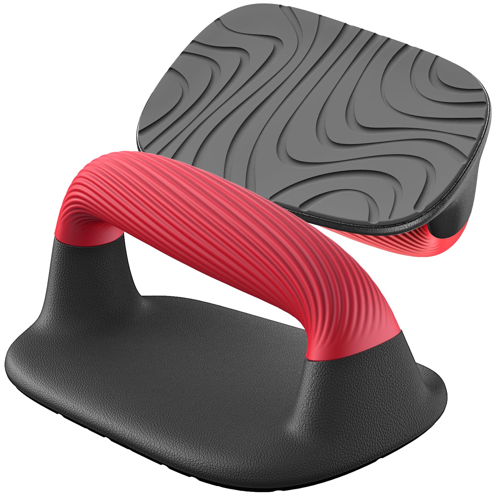 Kipika Push Up Bars, Pushup Stands, Anti-Slip Soft Plastic Push Up Handles, Bottom Anti-Slip Pad, Strength Training Equipment, Perfect for Floor Workout Exercise Black&Red