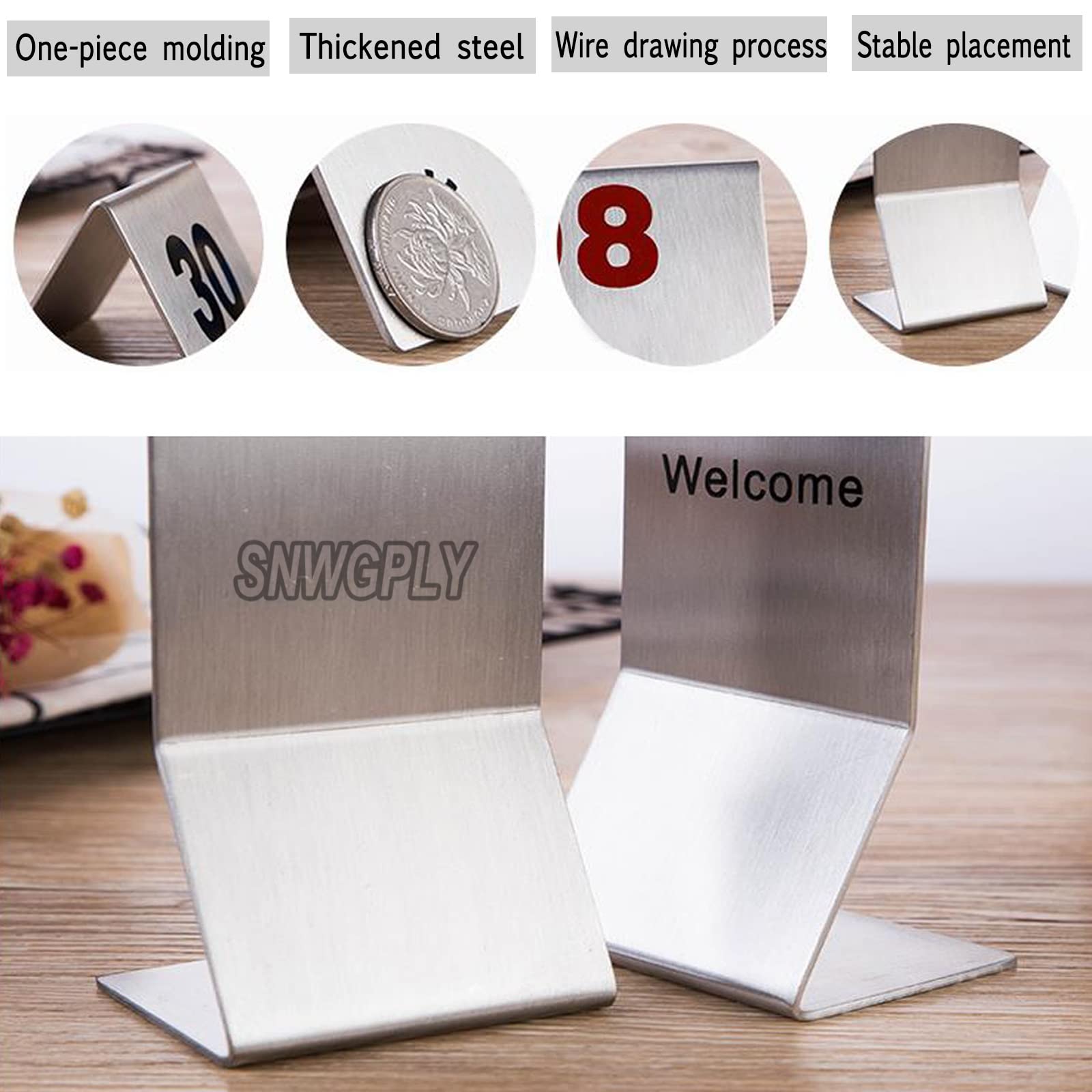 Numero Segnale Da Tavolo Doppio Lato 1-50, Numeri Per Tavoli Cartello In Acciaio Inox, Tavolo Segno Per Matrimonio, Facile Da Pulire, Stabile Senza Inclinazione, Per Eventi Di Catering ( Color : 1-25