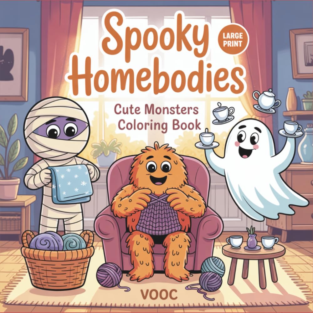 Spooky Homebodies: Cute Monsters Coloring Book for Adults Featuring Adorable Ghosts, Friendly Creatures, and Whimsical Monsters Doing Household ... Naughty - Funny and Cute Coloring)