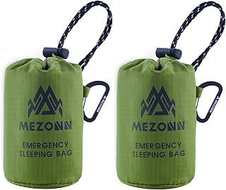 Mezonn PE Emergency Sleeping Bag Survival Bivy Sack- Use as Emergency Space Blanket, Lightweight Sleeping Bag, Survival Ge...
