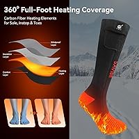 Vista 2 de SAVIOR HEAT Electric Heated Socks for Men Women 3 Heat Settings 2 * 2200mAh Rechargeable Battery Powered Cold Weather Heated Ski Socks Up to 10