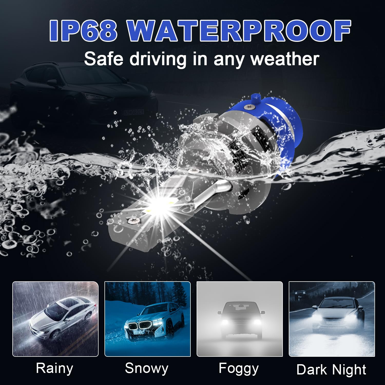 TECTICO D2S Bombillas LED para Faros de Coche, 90W 12000LM 6000K Blanco Frío, Luces Altas/Bajas Plug and Play, Reemplazo Directo OEM HID Xenón - 2 piezas