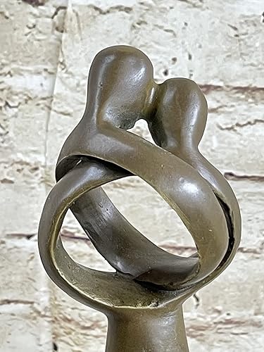 Miniatura 6 de Escultura abstracta contemporánea de bronce de una pareja besada | Estatua hecha a mano por Milo Gift Decoración hecha a mano por Classy Bronze