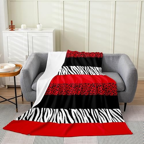 Miniatura 8 de Glitter Leopard Print Throw Blanket Wild Animal Skin Stripes Print Fleece Blanket for Kids Teens Adults Modern Simple Style Fashion Flannel Blanket