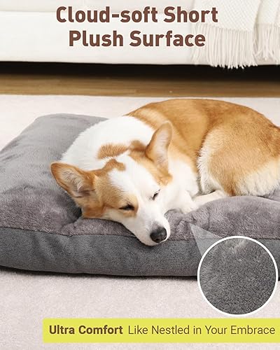 Miniatura 3 de Cama para perro para jaula para perros medianos y grandes, lavable a máquina, almohadilla de felpa para perrera con parte inferior antideslizante,