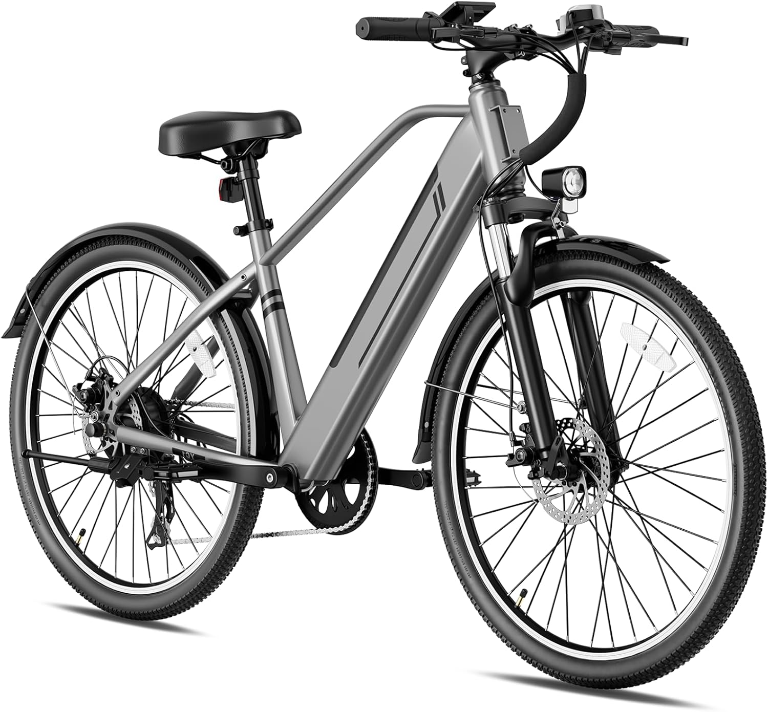 YC1 Electric Bike for Adults, 750W Peak Motor Commuter Ebike, E Bike Up to 40+ Miles, 23MPH Top Speed, 26'' Ebikes for Adult with 36V Removable Battery, 7 Speeds & Front Suspension for Outdoor Leisure