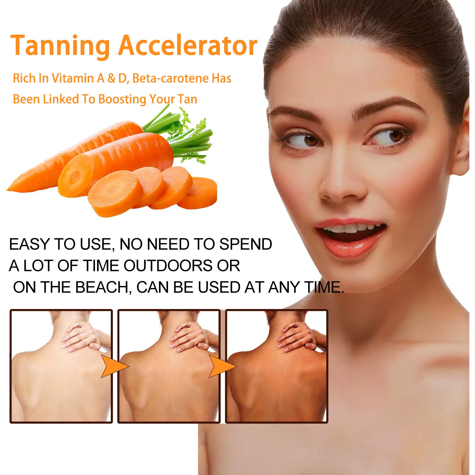 AmiCera Tanning Accelerator, Gradual Tan Cream with Beta Carotene - Image 4