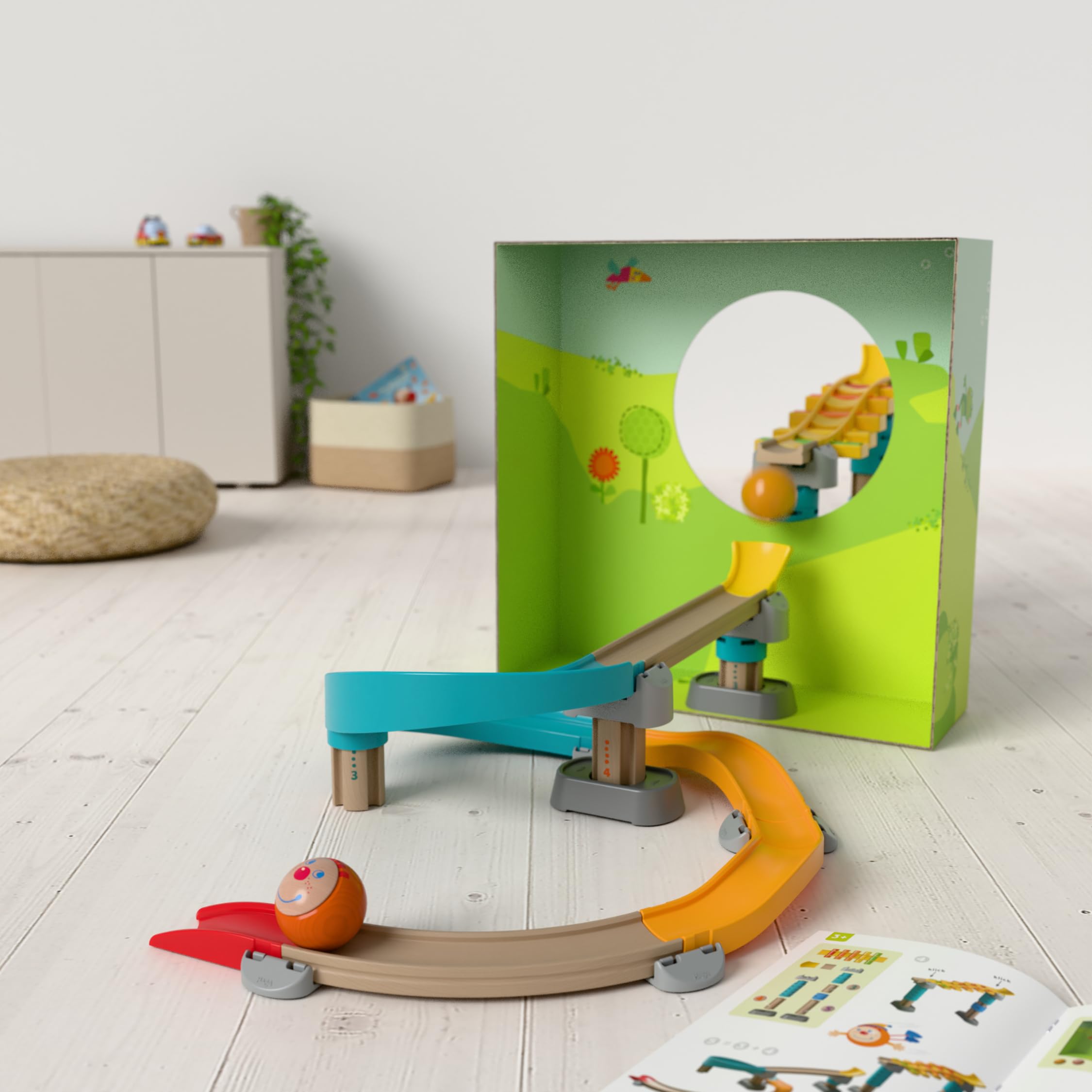 HABA Kullerbü – Circuit de Billes Musical Step by Step – Jeu d'Éveil Évolutif 12 Mois à 4 Ans – 47 Pièces avec Effets Sonores – Compatible avec l'univers Kullerbü – 2013383001