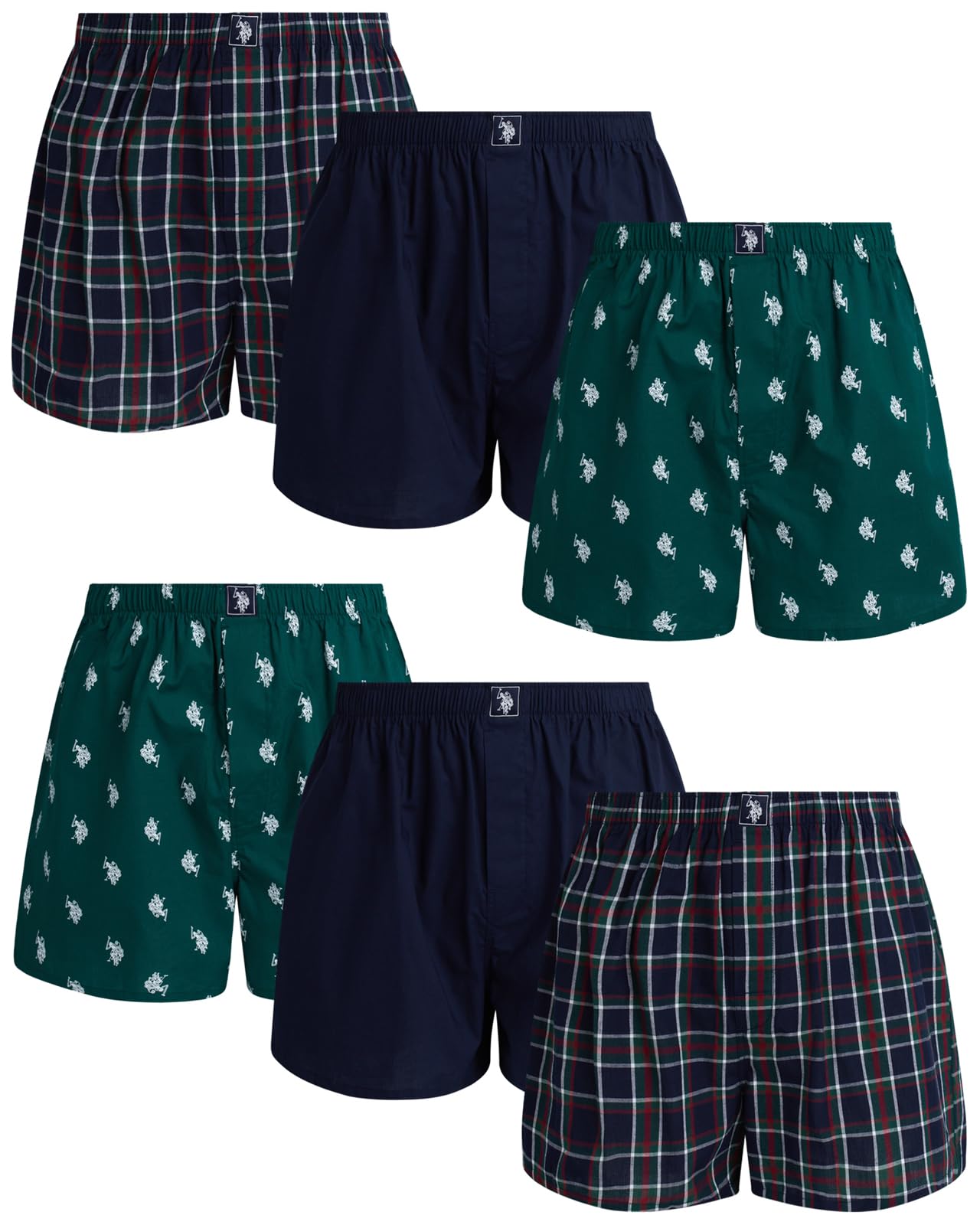 U.S. Polo Assn. Mens Boxer Briefs - 6 Pack 3'' Inseam Cotton Breathable Mens Underwear Boxer Shorts Pack with Functional Fly
