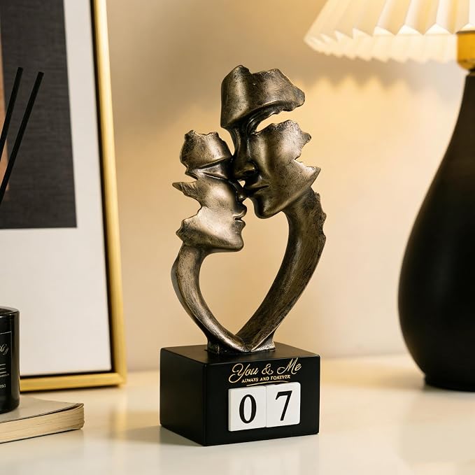 Estatua de pareja de amor en bronce miniatura 7