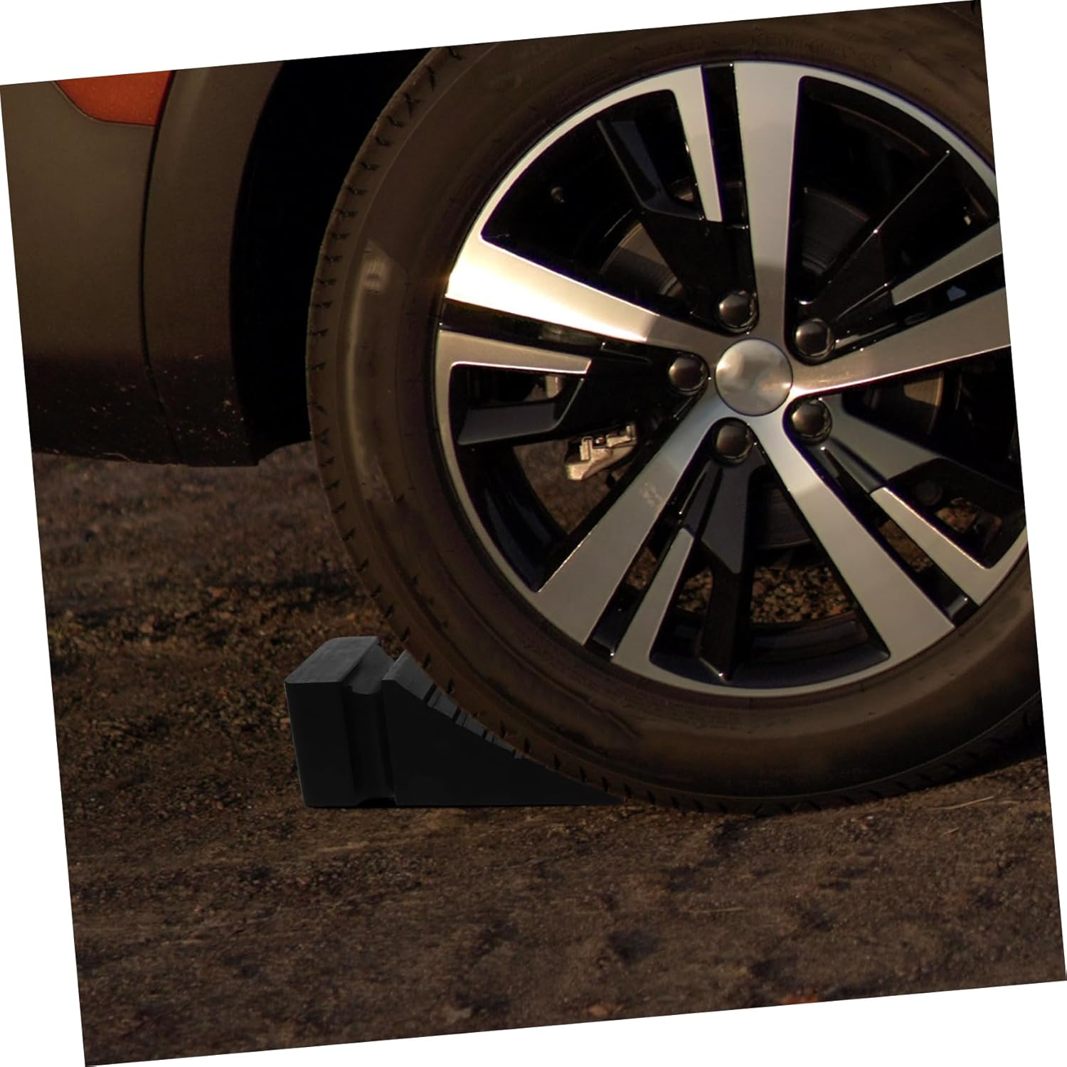 STOBAZA Small Lightweight Car Wheel Chock Rubber Tire Wheel Chock for Vehicle Trailer Auto Truck Safety