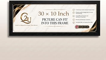 30x10Inch Panoramic Wall Hanging and Tabletop Photo/Picture Black Frames for Home D cor