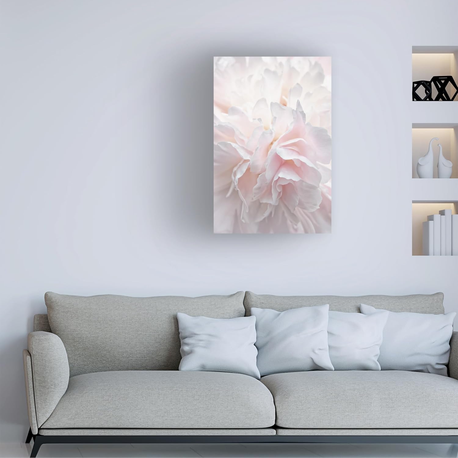 Wrapped Canvas Wall Art - Cora Niele 'Pink Peony Petals IV' Wall Art for Living Room, Bedroom, or Office Décor - 22x32