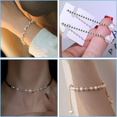 Miniatura 13 de 400Pcs Spacer Beads for Jewelry Making 6mm Metallic Plated Round Beads Seamless Smooth Loose Ball Beads Crimp Stopper Beads Metal Spacer Beads for