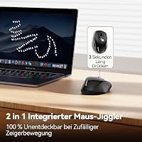 TECKNET PRO Vezeték Nélküli Egér Jiggler Funkcióval, Újratölthető, Csendes, 6400 DPI, Ergonomikus, 6 Gombos, PC, Laptop, Chromebook, Mac 2