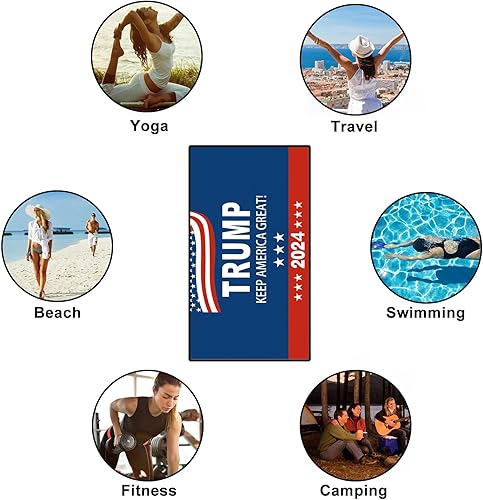 Miniatura 8 de Trump 2024 - Toallas de playa de gran tamaño con texto en inglés "Keep America Great USA", toallas de baño de microfibra, manta de playa suave para
