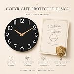 cicininc Wall Clock, Black Silent Non-Ticking, Decorative Battery Operated Wall Clocks for Bedroom, Kitchen, Home, Office, School, Hotel (8 Inch)