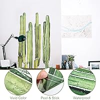 Vista 5 de Calcomanías de pared de cactus para despegar y pegar, calcomanías de pared de cactus de 11 x 35 pulgadas para dormitorio, calcomanías de pared