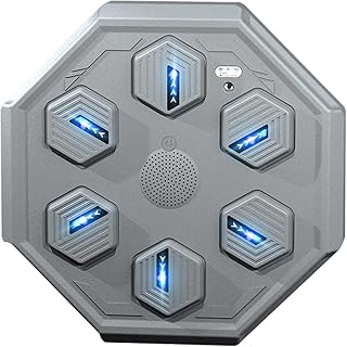 GOOBIX Music Electronic Boxing Wall Target, Boxing Reaction Target Boxing Machine, Target Boxing Mat, with Music, Electronic Boxing Practice Wall Target,Boxing Equipment Strength Tester,Grey