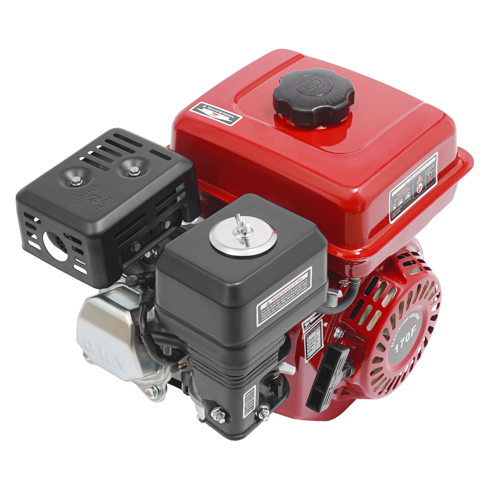 Motore a benzina a 4 tempi, motore a gas 170 F 7,5 CV con avviamento a fune, motore a benzina per pompe dell'acqua, generatori di corrente, idropulitrice