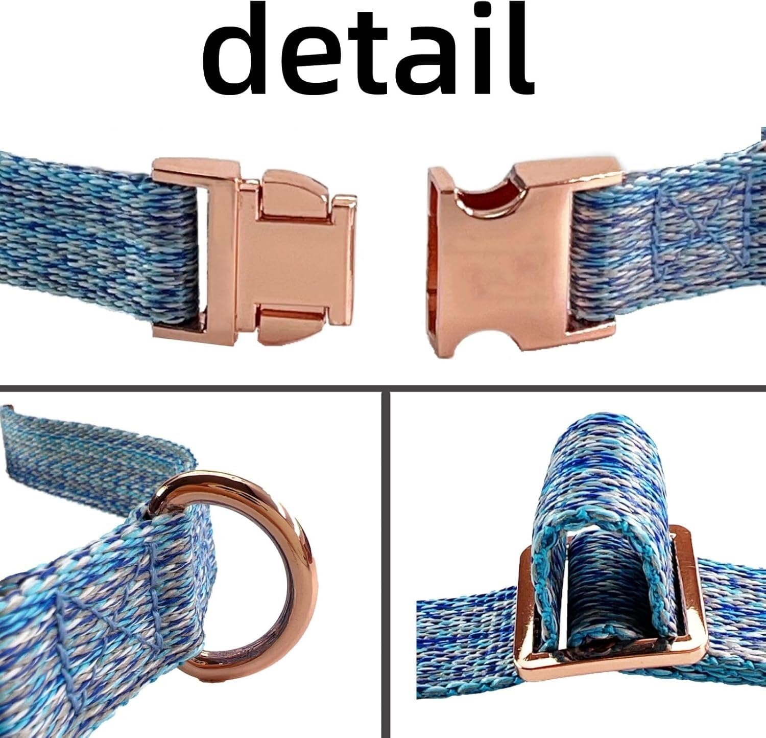 collare per animali domestici, Set collare for cani e guinzaglio da 4,9 piedi, base regolabile con fibbia in metallo resistente anello a D morbido(Brown,S)
