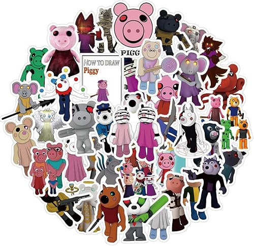 Miniatura 1 de 50 calcomanías de cerdito geniales para videojuegos, calcomanías de vinilo impermeables para niños, adolescentes de 2 a 4 pulgadas, cerdito 50