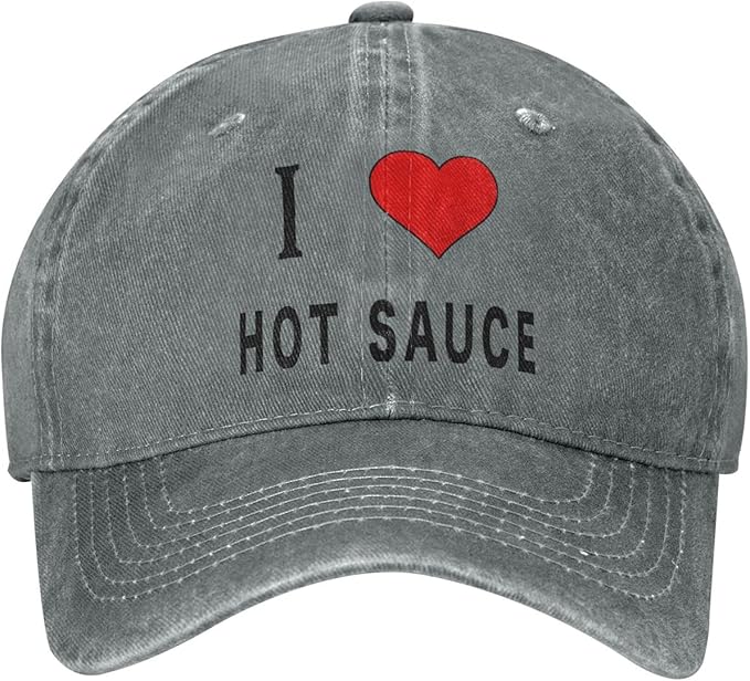 I Love Hot Sauce Hats for Women Men Fashionable Sun Hat Vintage Trucker