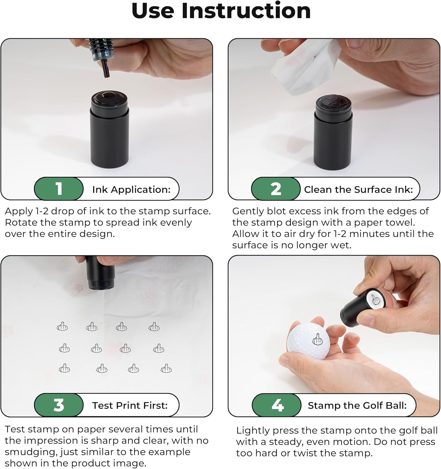 AddAcc Golf Ball Stamp, Self-Inking Marker, Golf Ball Marker, Golf Accessories for Men Golf Stuff Golf Gifts for Men Dad Golfer Golf Gadgets